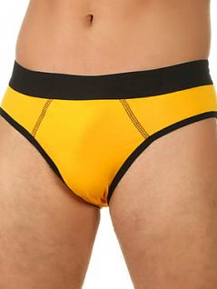 Яркие брифы с черной окантовкой желтого цвета E5 Underwear RT26576